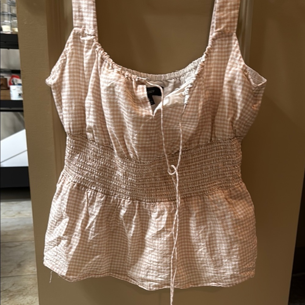 Gingham Smocked Women's Top